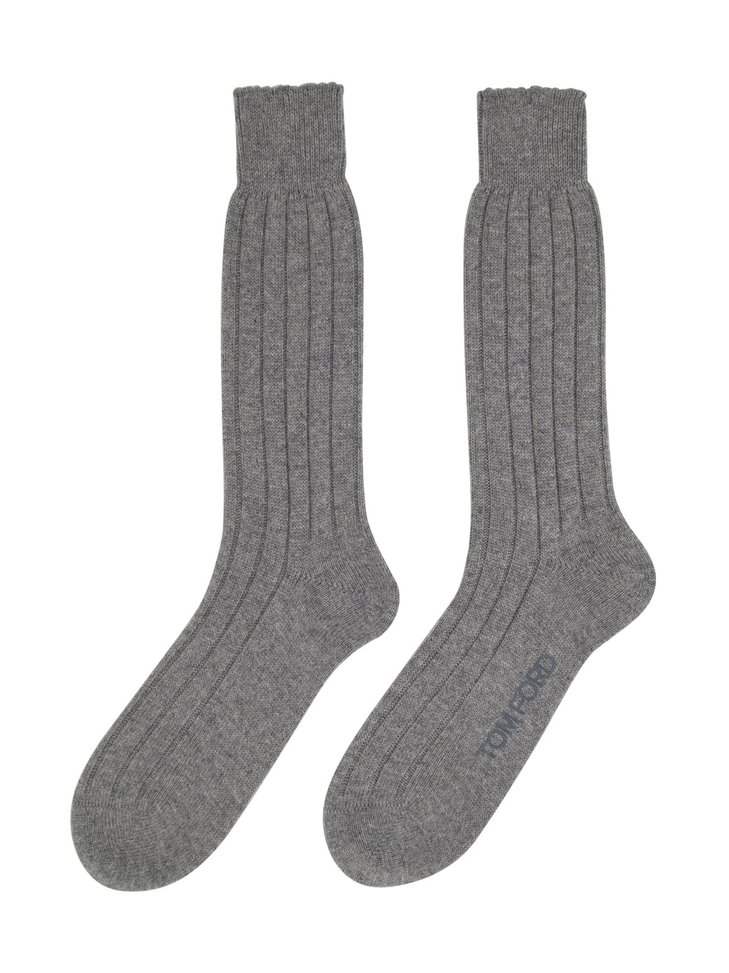 Grey Cashmere Long Socks - 2