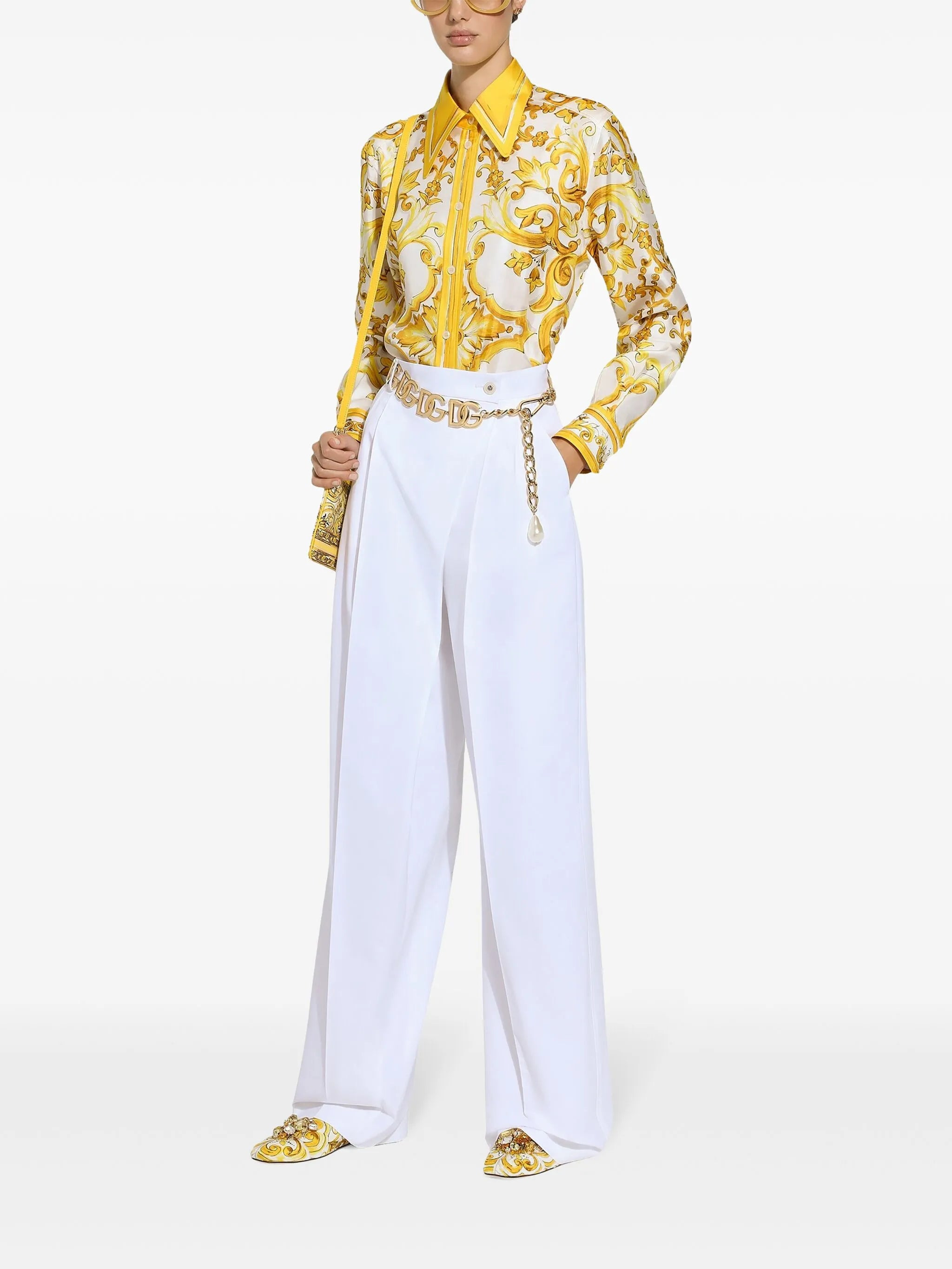 high-waist flared trousers - 2