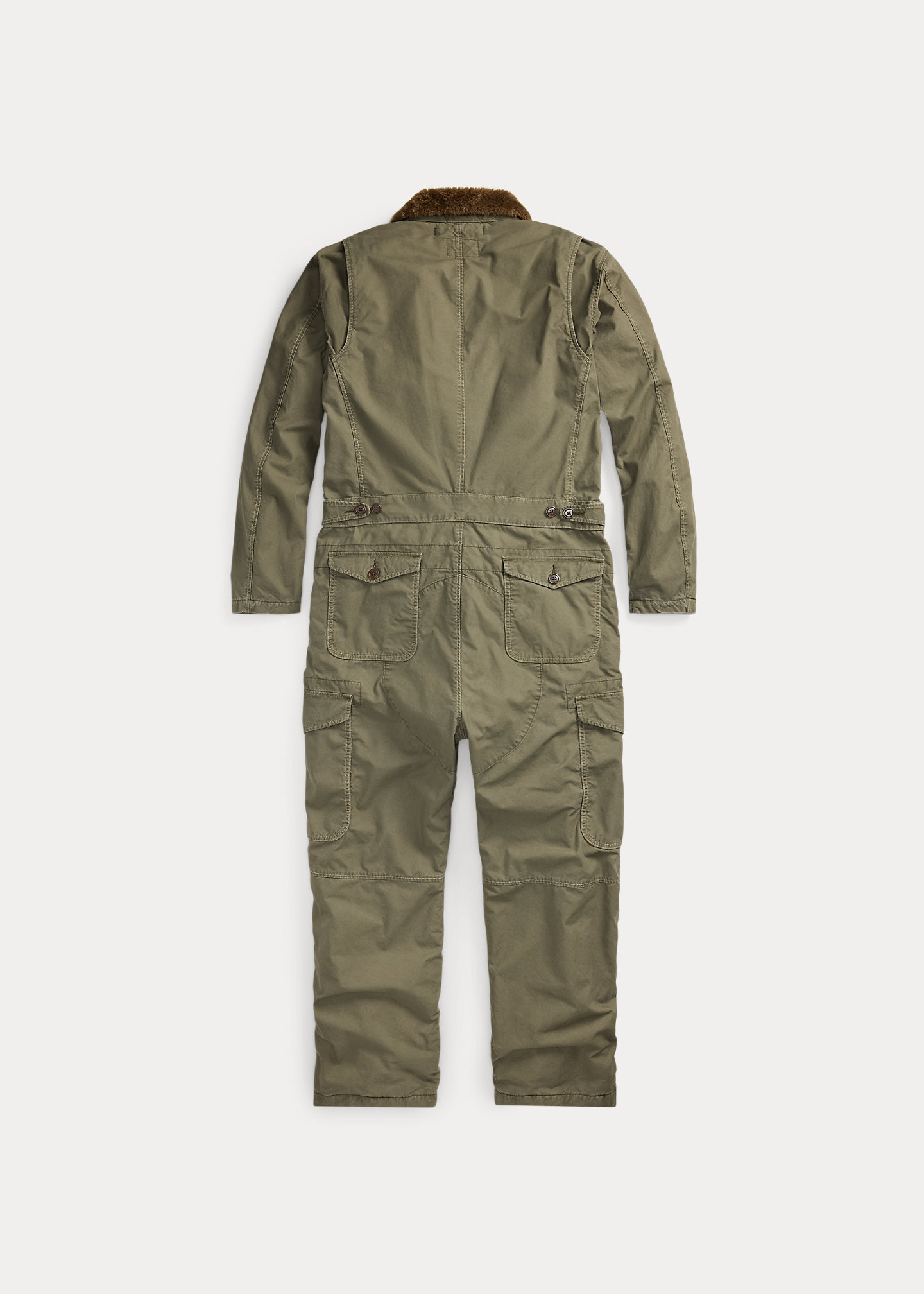 Fleece-Collar Canvas Coverall - 2