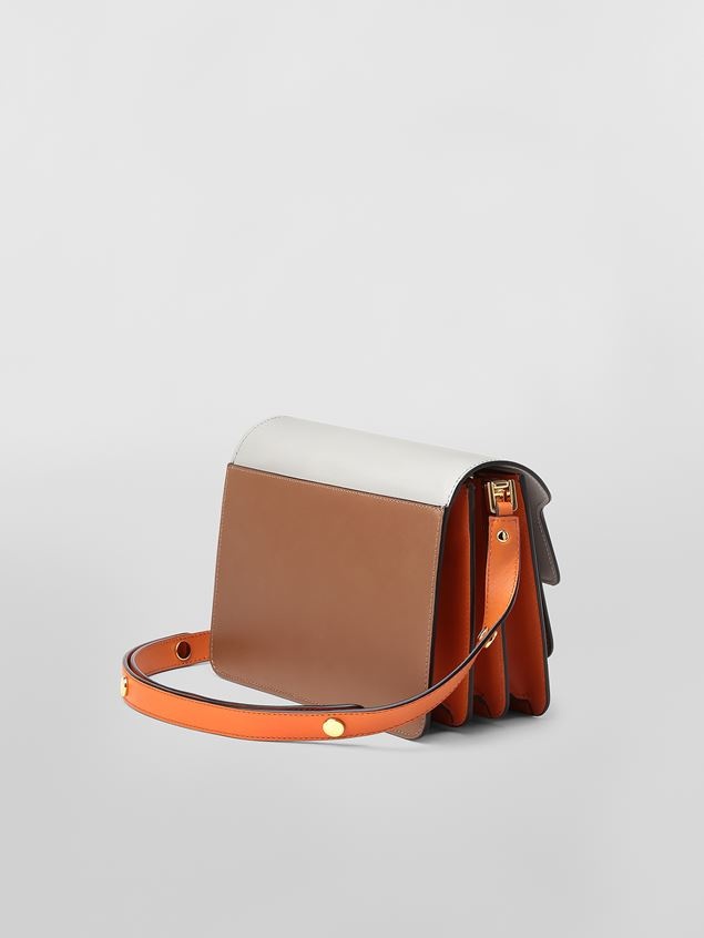 TRUNK BAG IN SMOOTH CALF WHITE BROWN AND ORANGE - 3