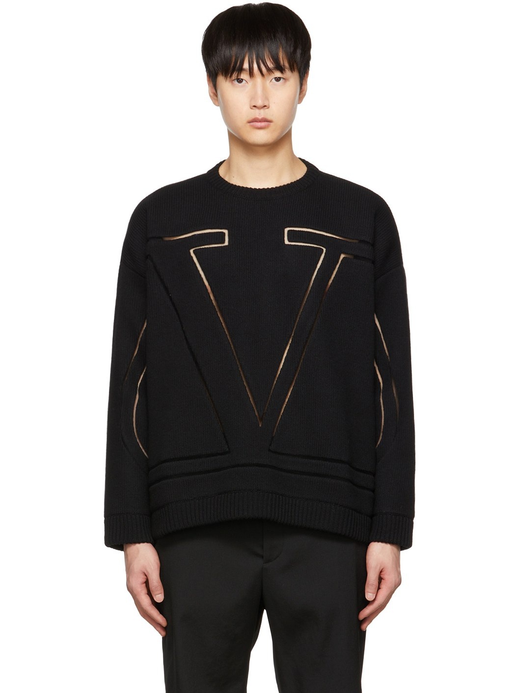 Black Cut-Out Sweater - 1