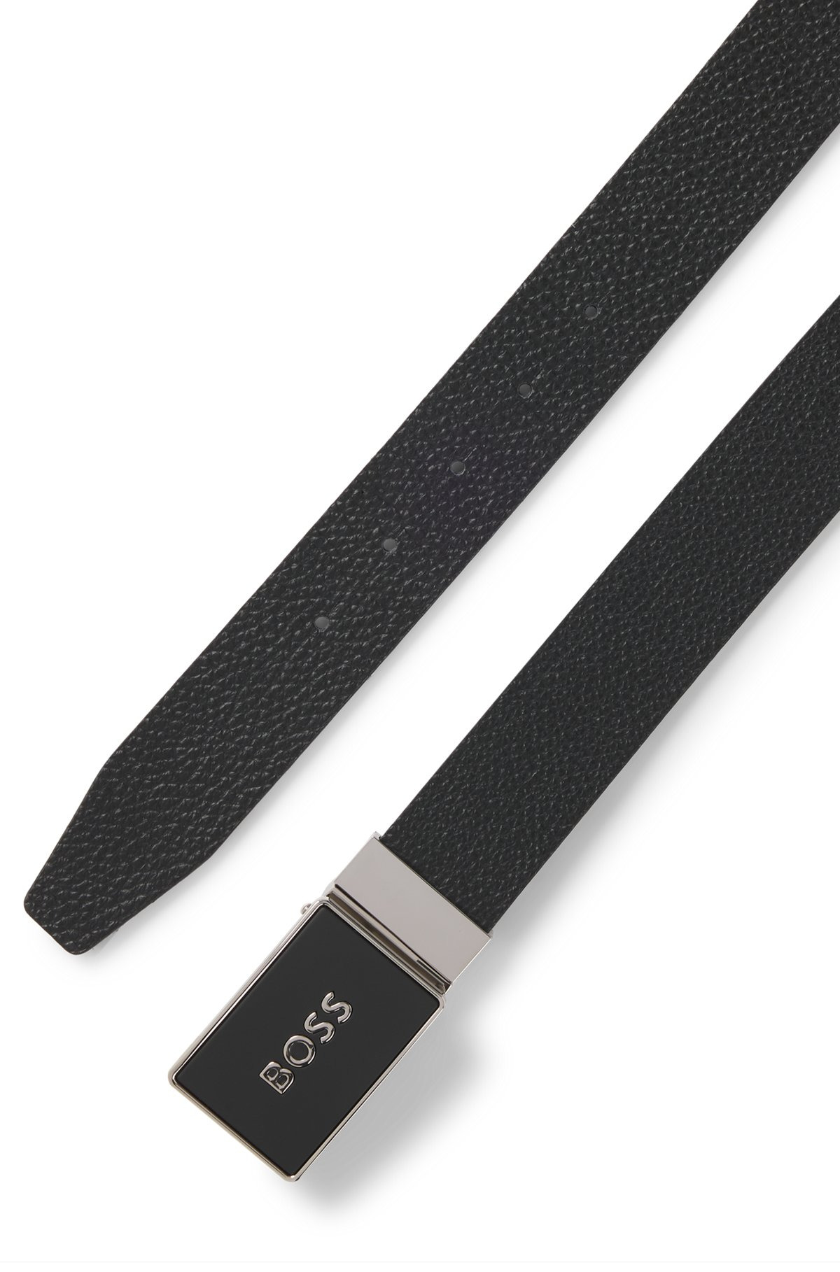 REVERSIBLE LEATHER BELT WITH PLAQUE BUCKLE - 3