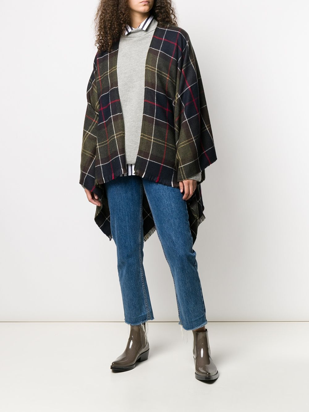 Cotton tartan poncho - 2