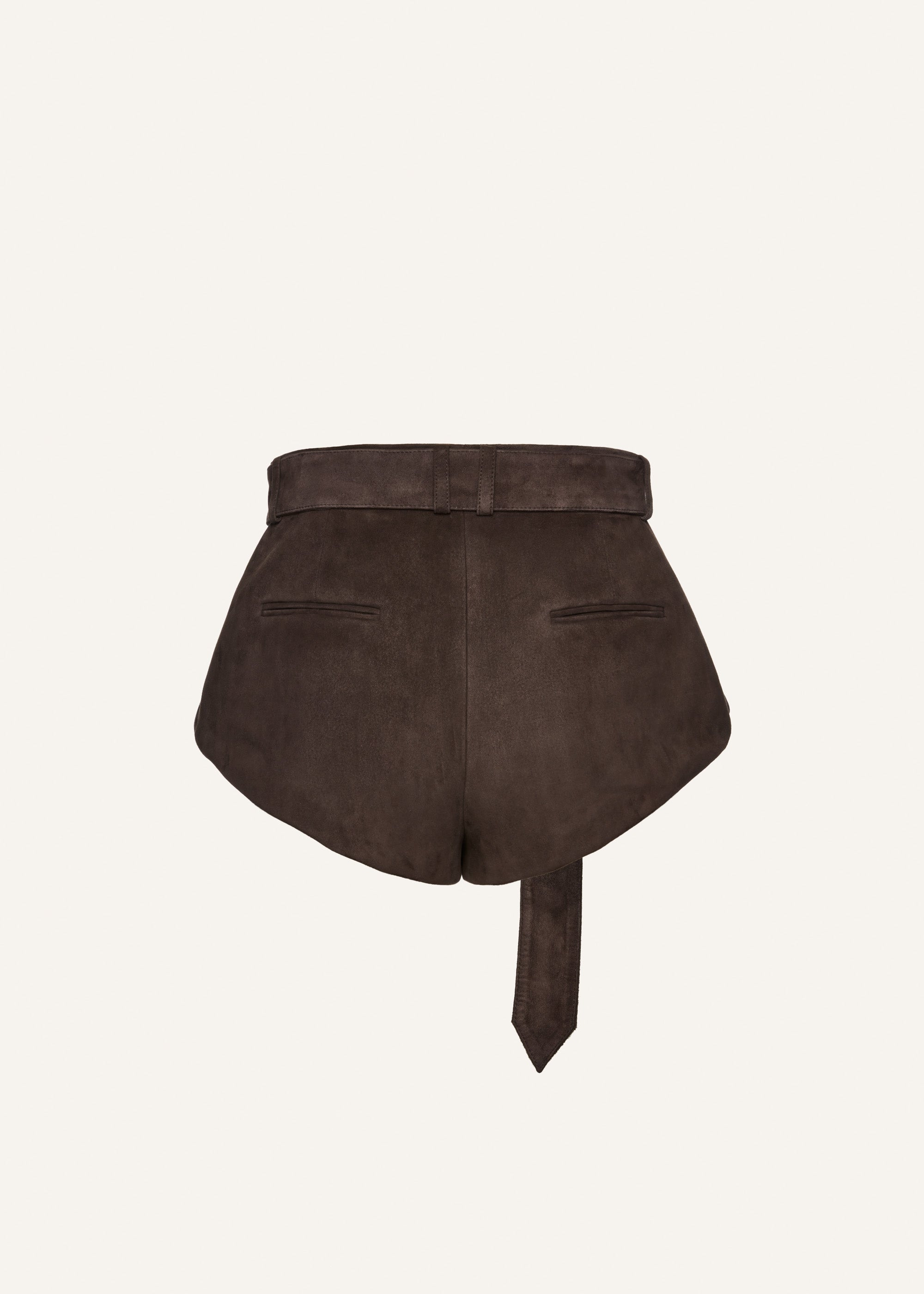 Flared suede shorts in brown - 2