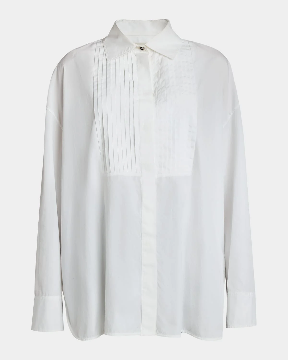 Journey Oversized Cotton Voile Tuxedo Shirt - 1