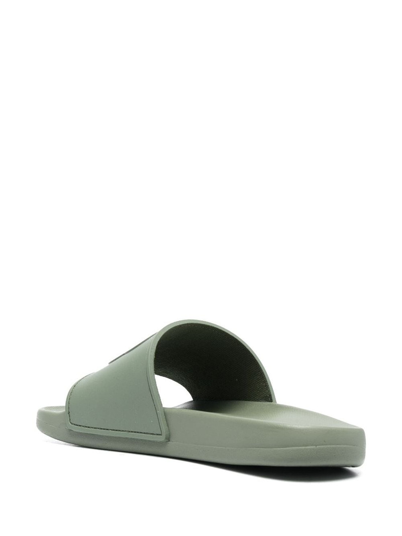 logo-embossed faux-leather slides 3