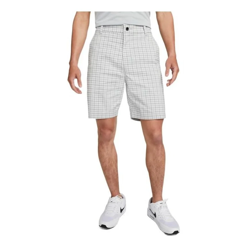 Nike Classic Plaid Pattern Button Straight Shorts Men's White DN1960-077 - 1