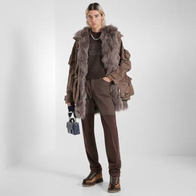 FENDI Brown drill and fox fur jacket outlook