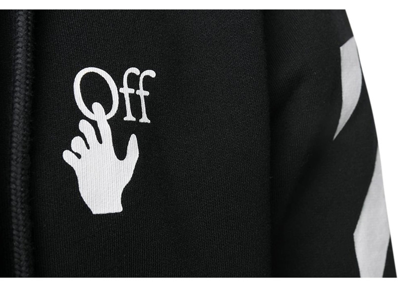 Off-White OFF-WHITE Slim Fit Arrows Diag Zip Up Hoodie Black/White outlook