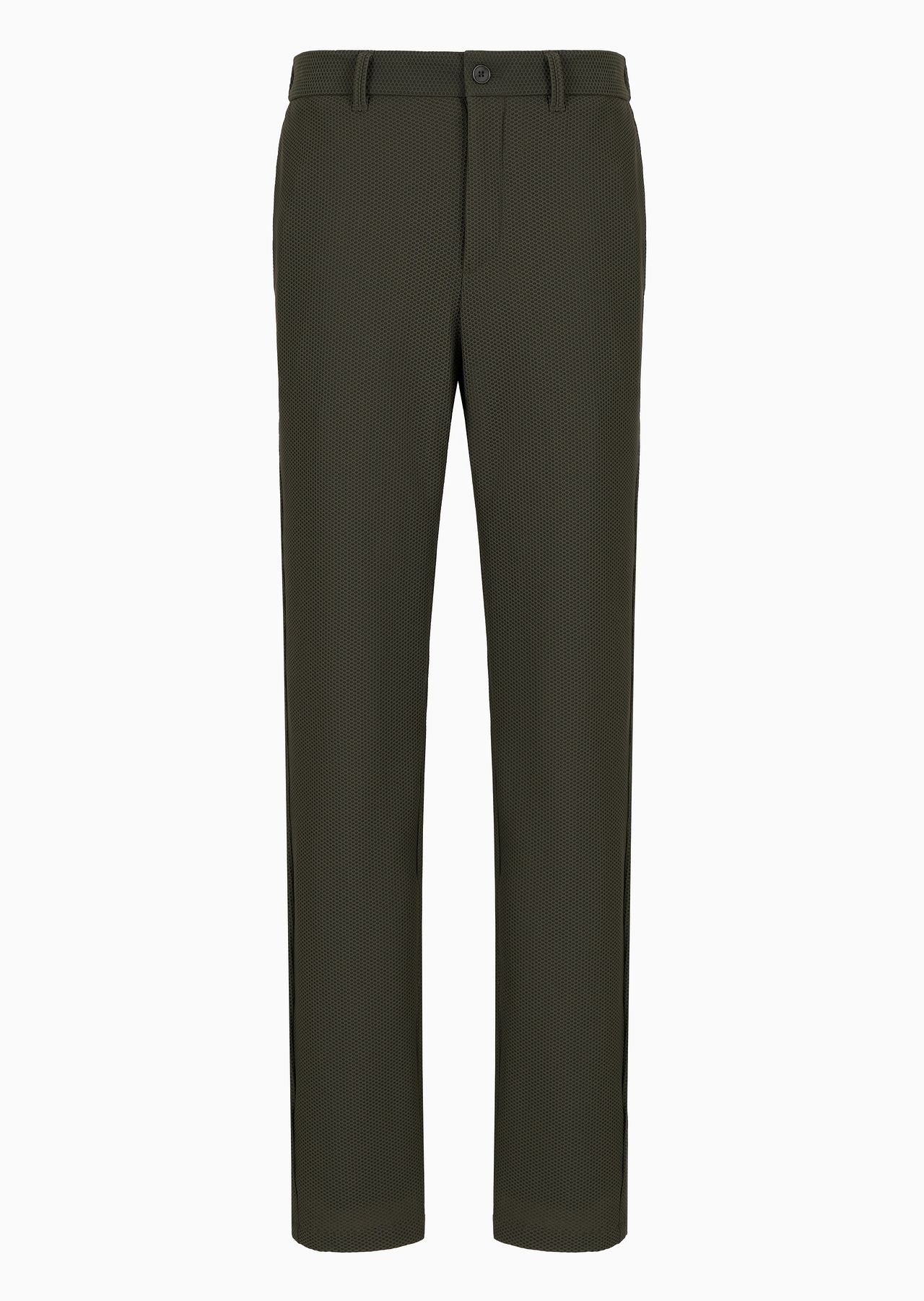 Technical waffle flat-front trousers - 1