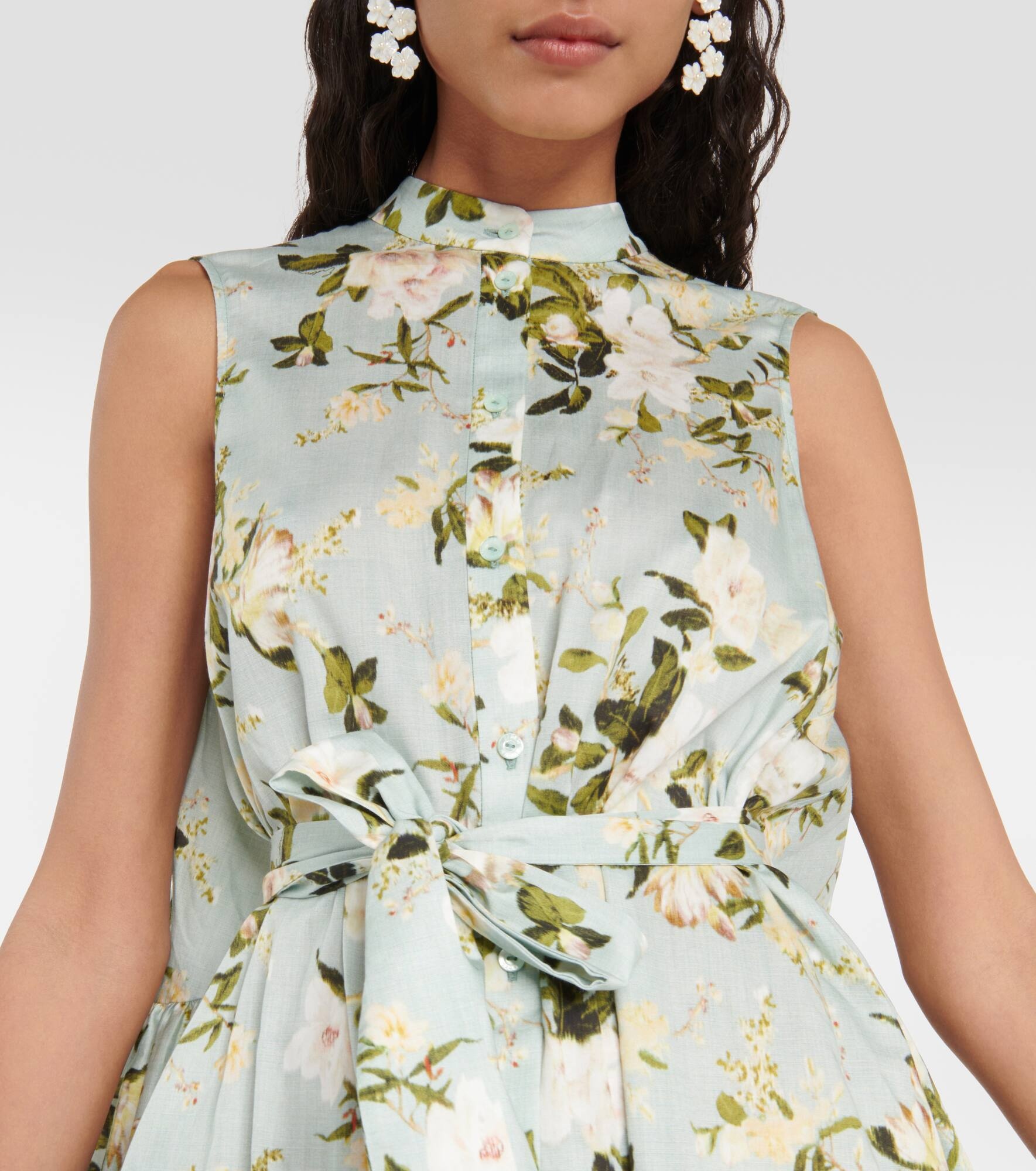 Soleil floral cotton poplin minidress - 4