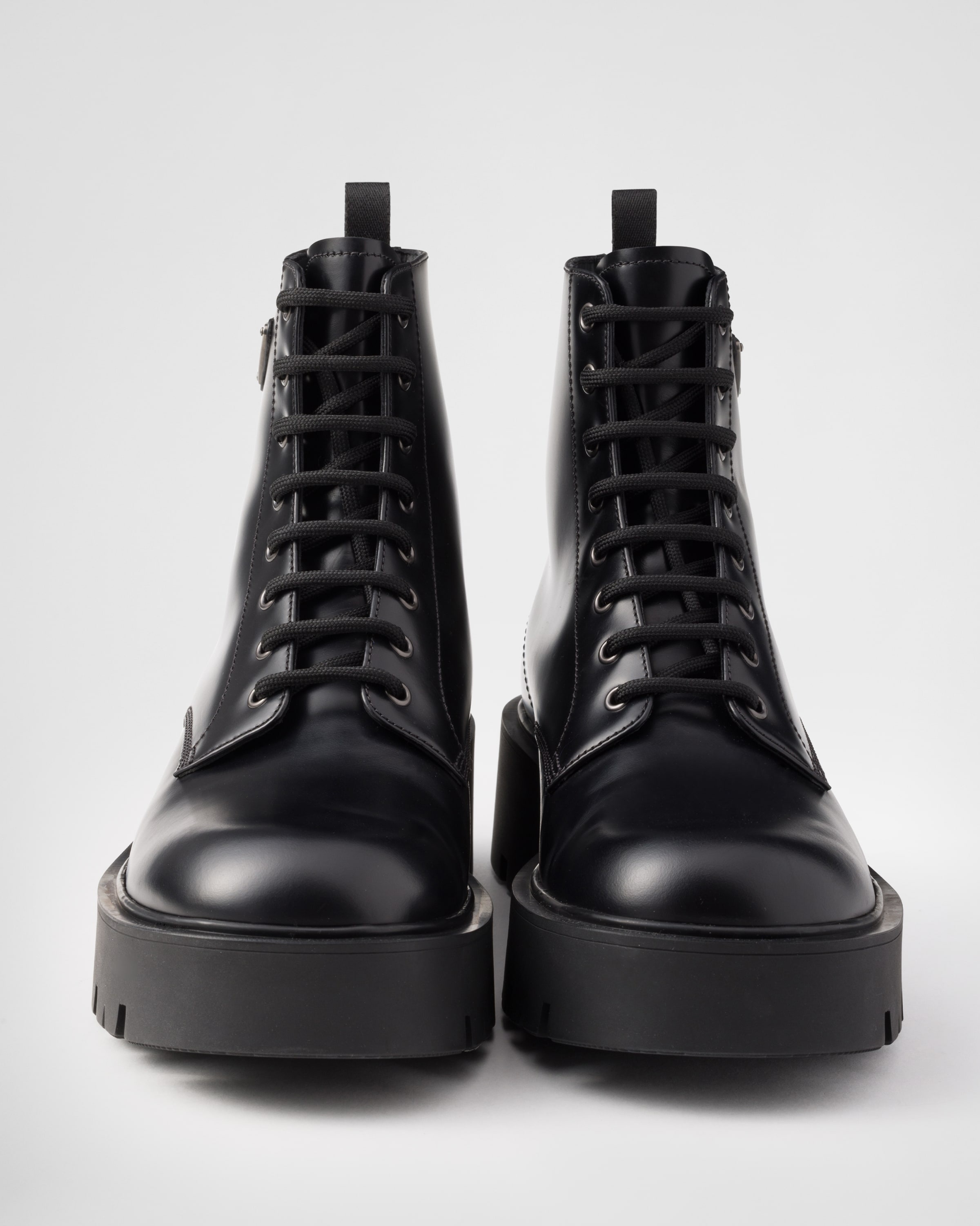 Brushed leather combat boots - 7