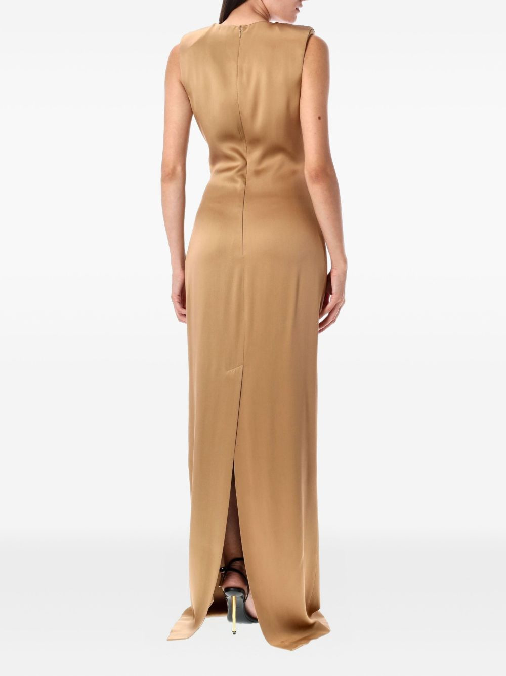 twist-neck sleeveless gown - 2
