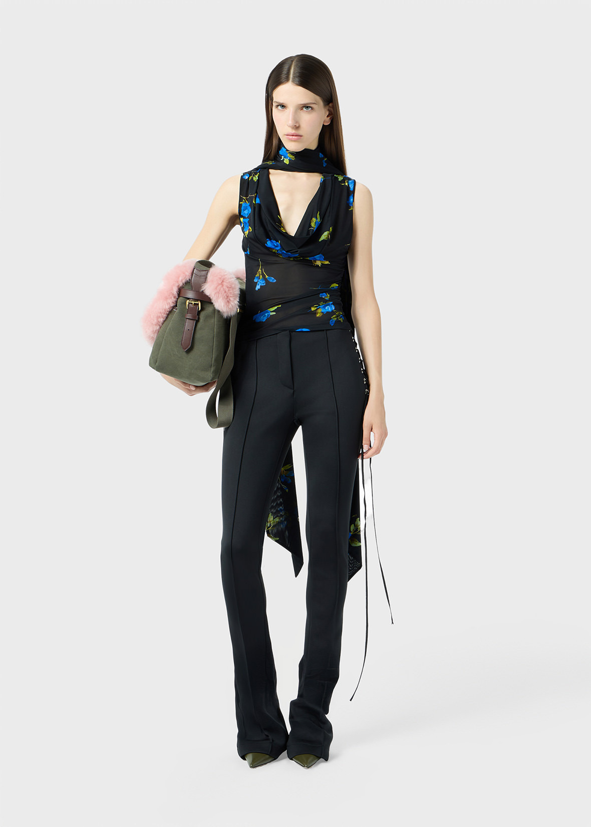 PRINTED JERSEY TOP WITH SCARF - 2