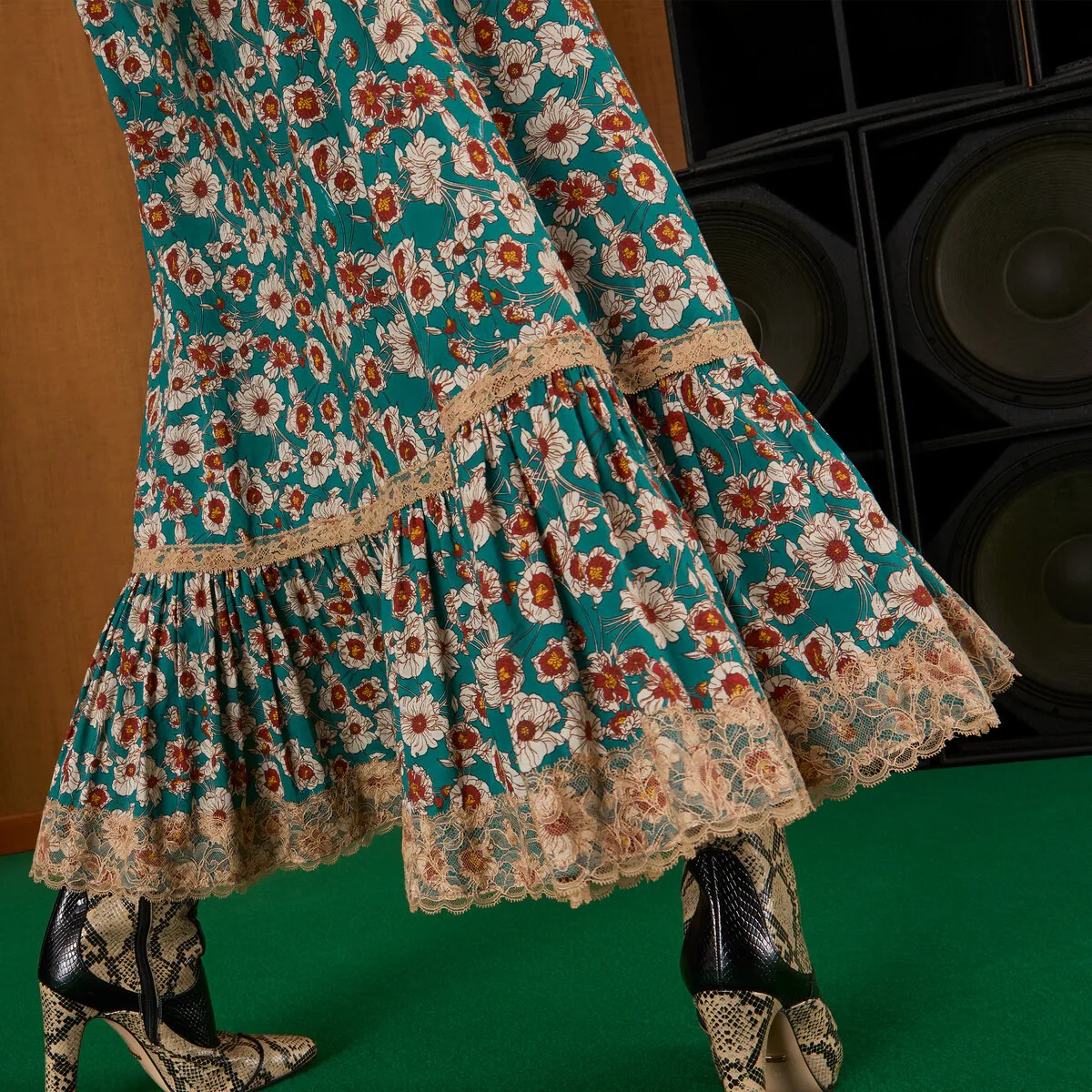 Floral print cotton skirt - 4