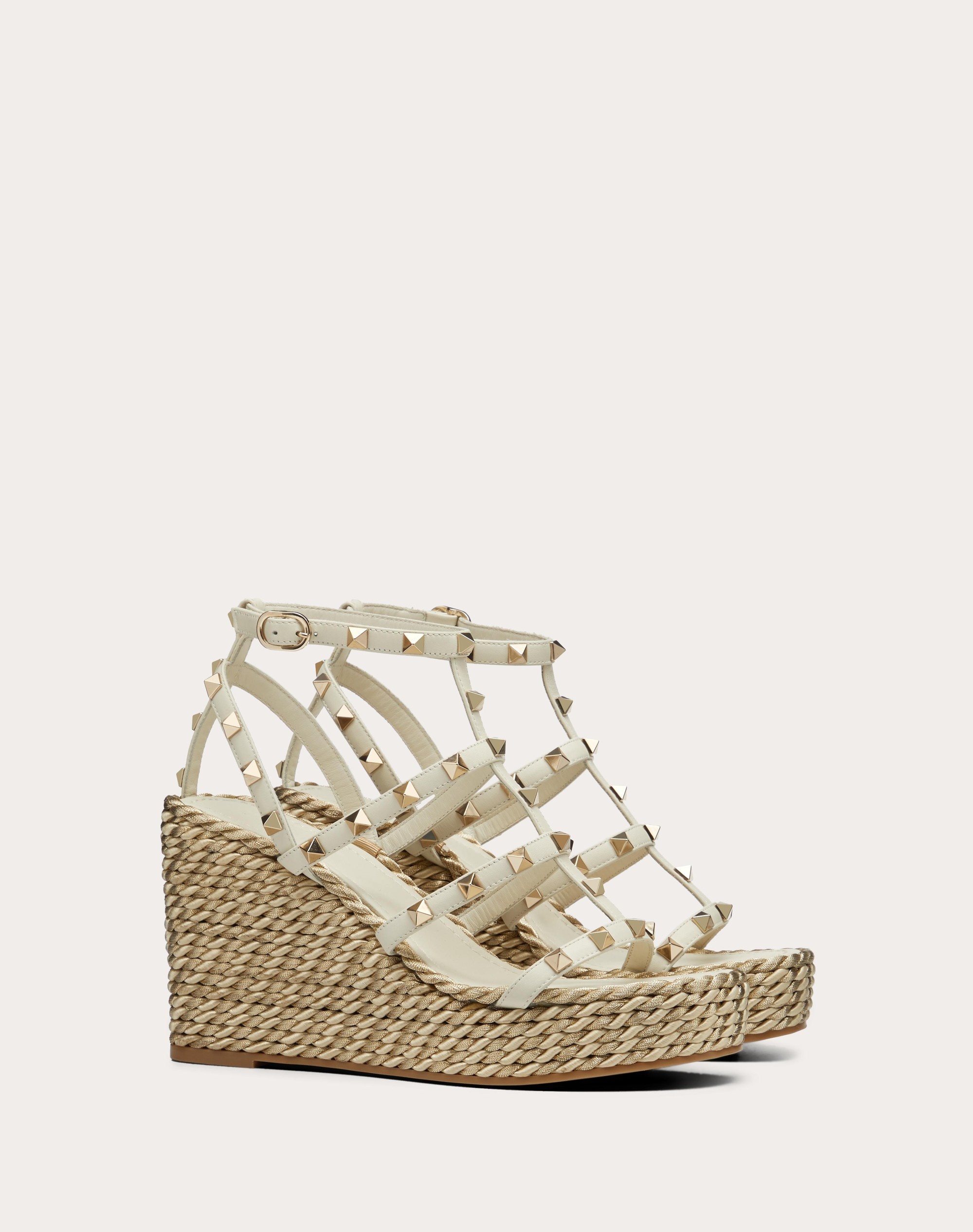 ROCKSTUD CALFSKIN WEDGE SANDAL WITH STRAPS 95 MM - 2