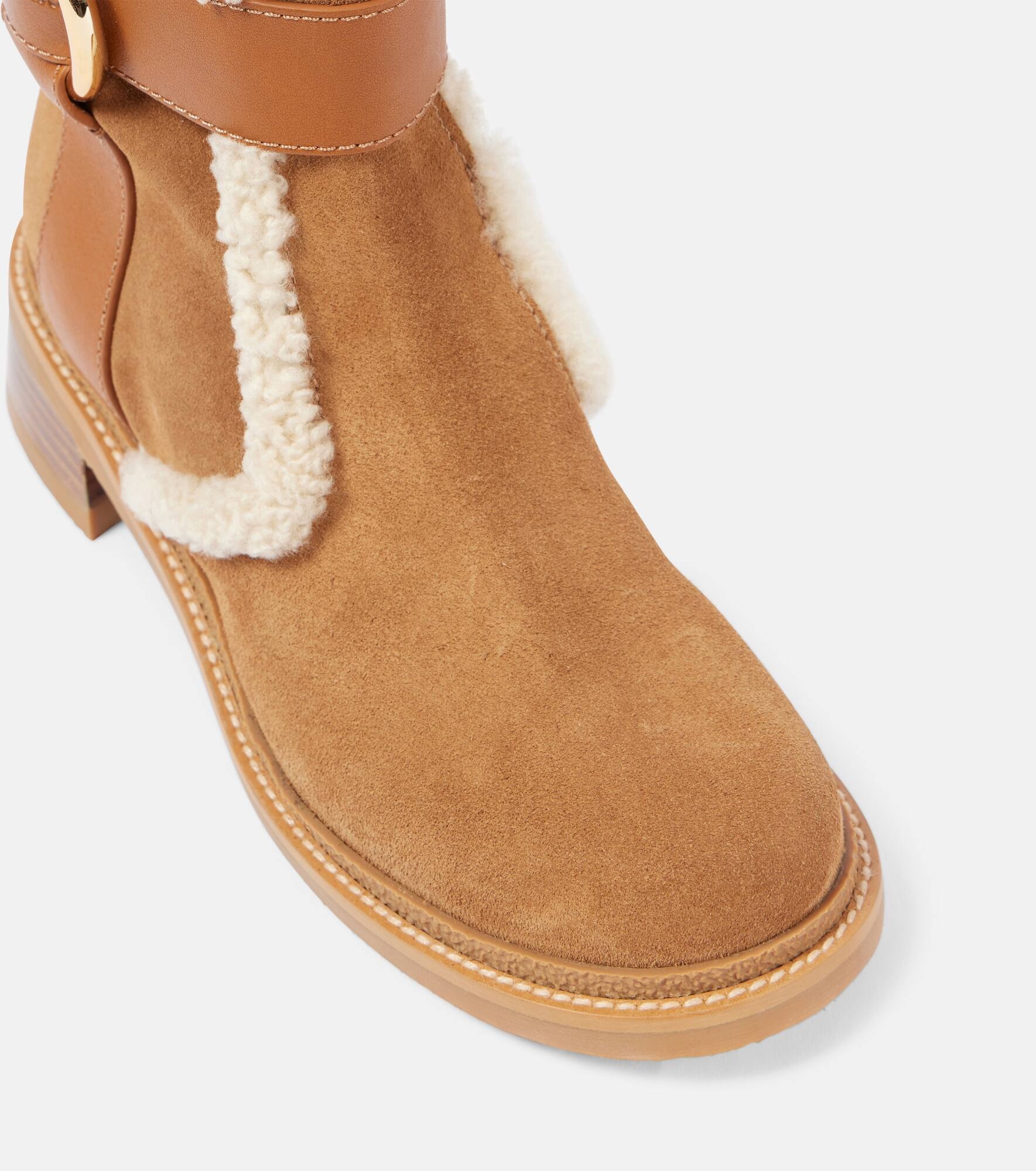 New Ring suede and shearling knee-high boots - 6