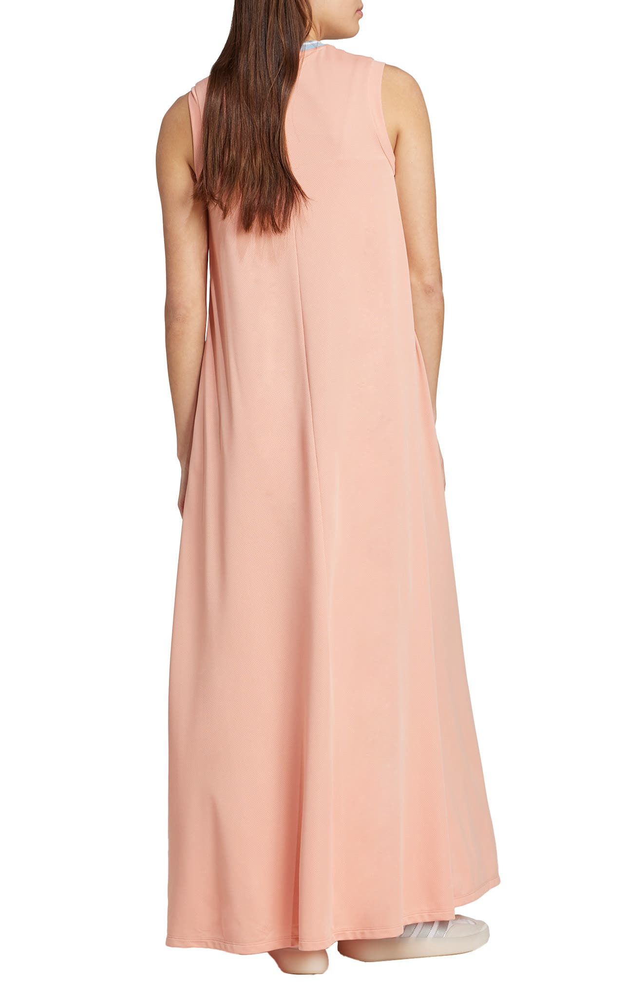 adidas Tiro Recycled Polyester Maxi Dress in Ambient Blush/White at Nordstrom - 2