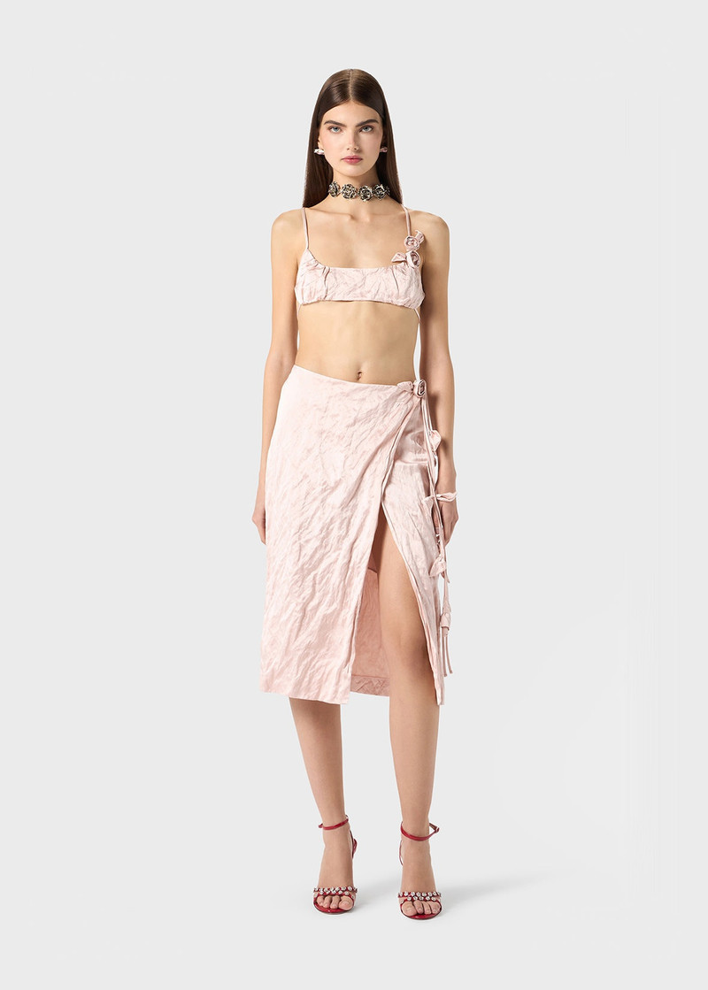 Blumarine WRAP SKIRT IN CRINKLED SATIN outlook