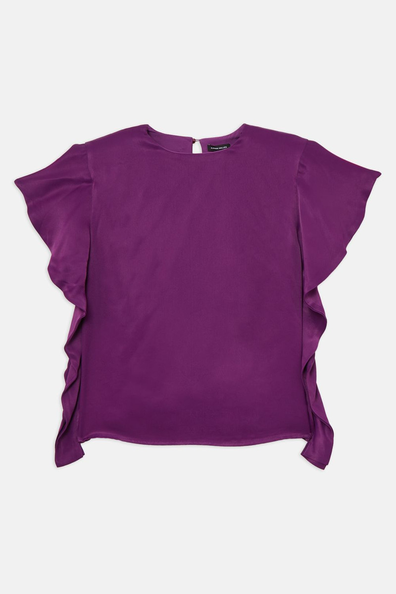 Satin Draped Sleeve Woven Top 4