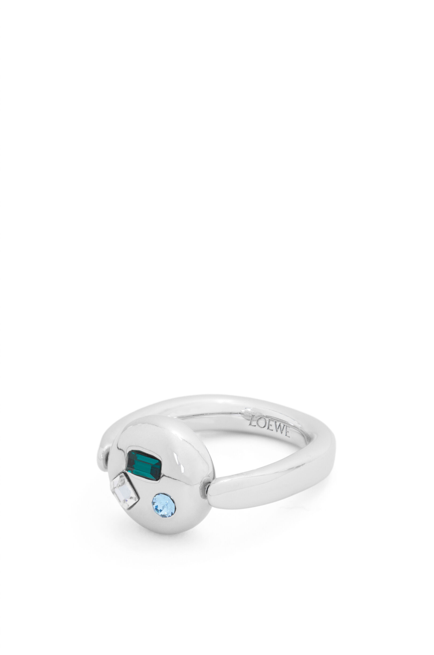 Anagram Pebble ring in sterling silver and crystals - 1