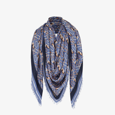 FENDI Blue silk shawl outlook
