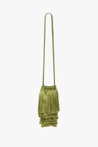 Victoria Beckham Mini Tassel Pouch in Olive Green outlook