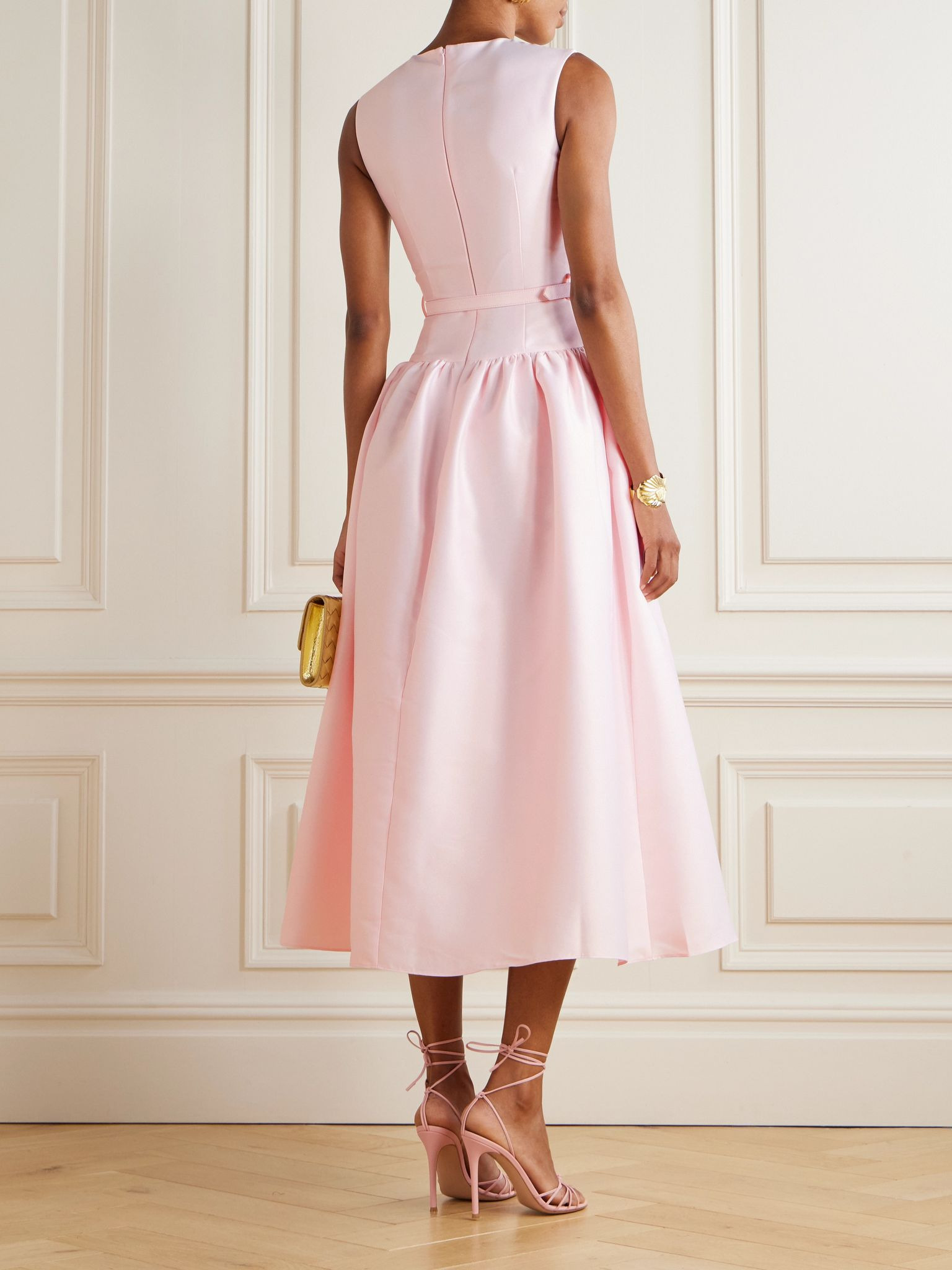 Taffeta midi dress Pink - 3