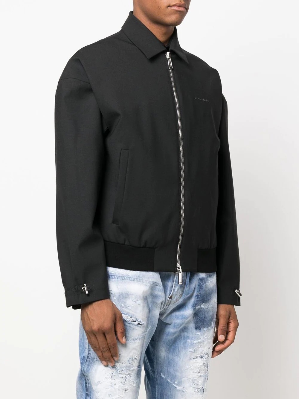 logo-print bomber jacket - 3