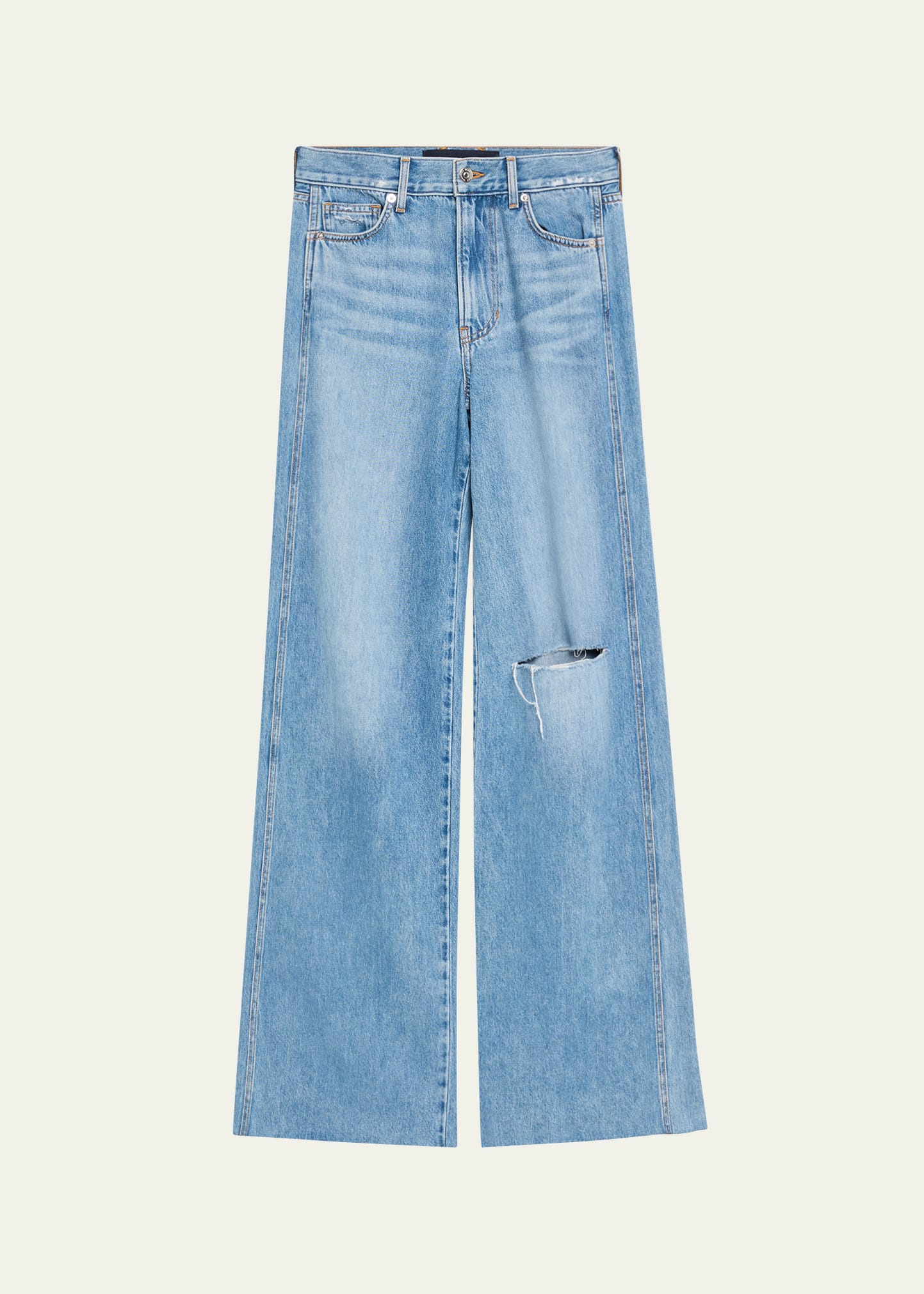 Kasey Mid-Rise Wide-Leg Jeans - 1