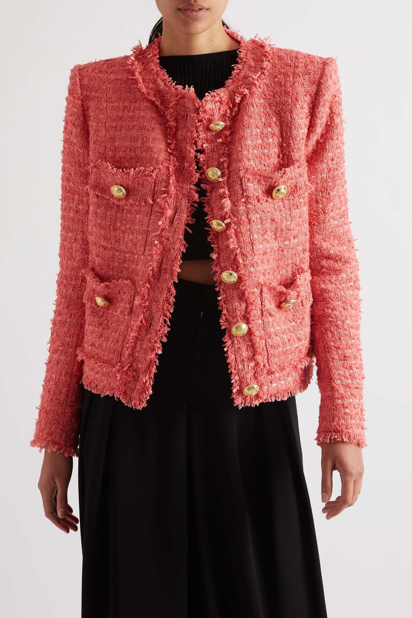 Frayed cotton-blend bouclé-tweed blazer - 3