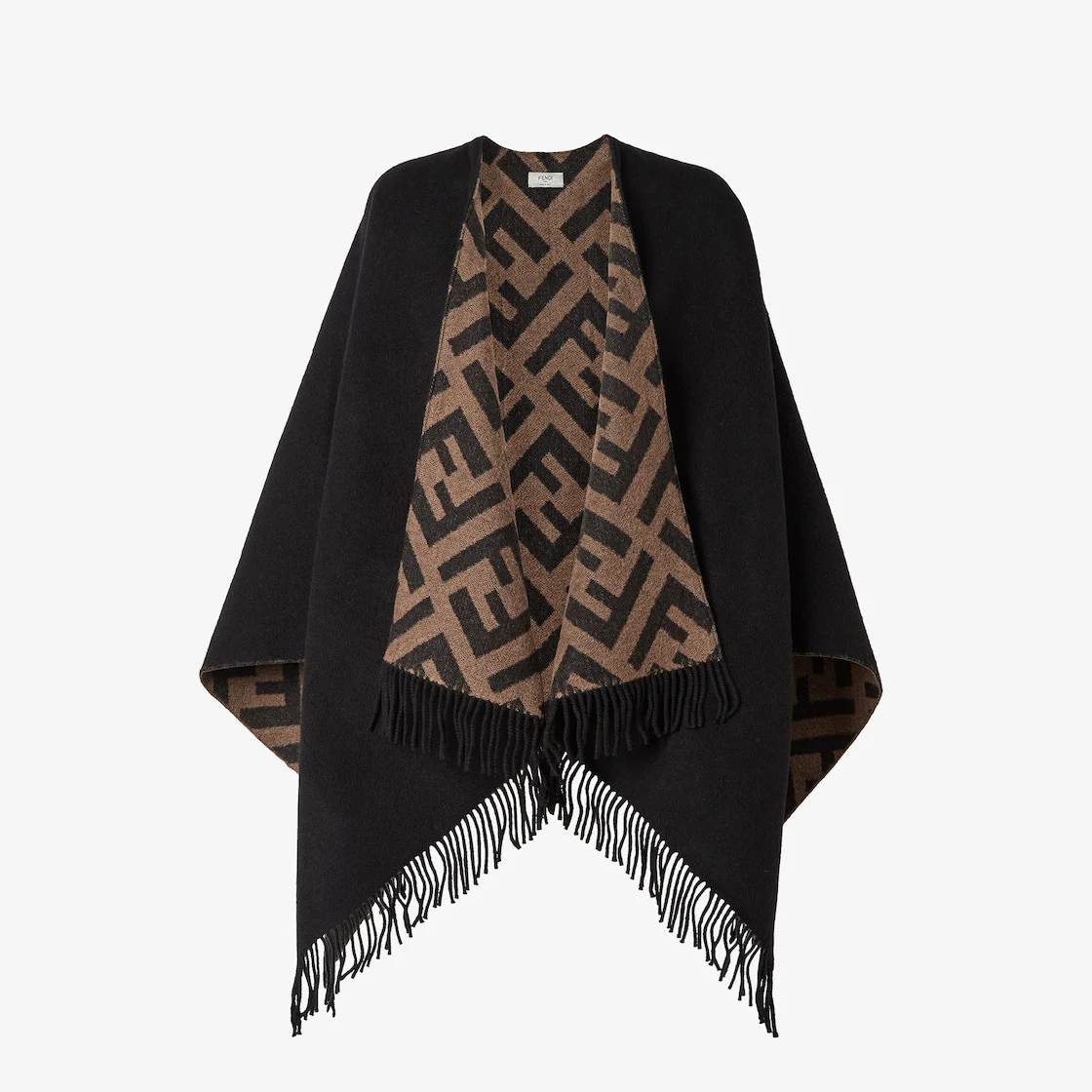 Multicolor wool and cashmere poncho - 1