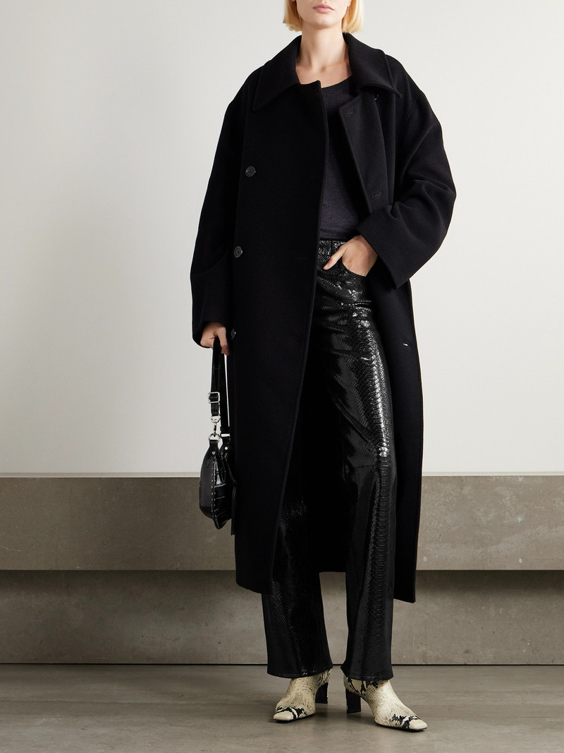 FRAME Rodeo Croc-effect Leather Flared Pants outlook