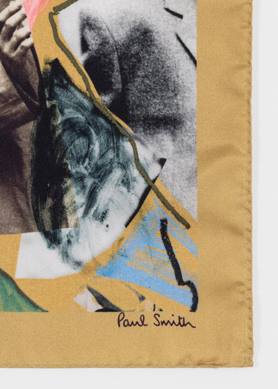 Paul Smith Mustard 'Abstract' Print Silk Pocket Square outlook