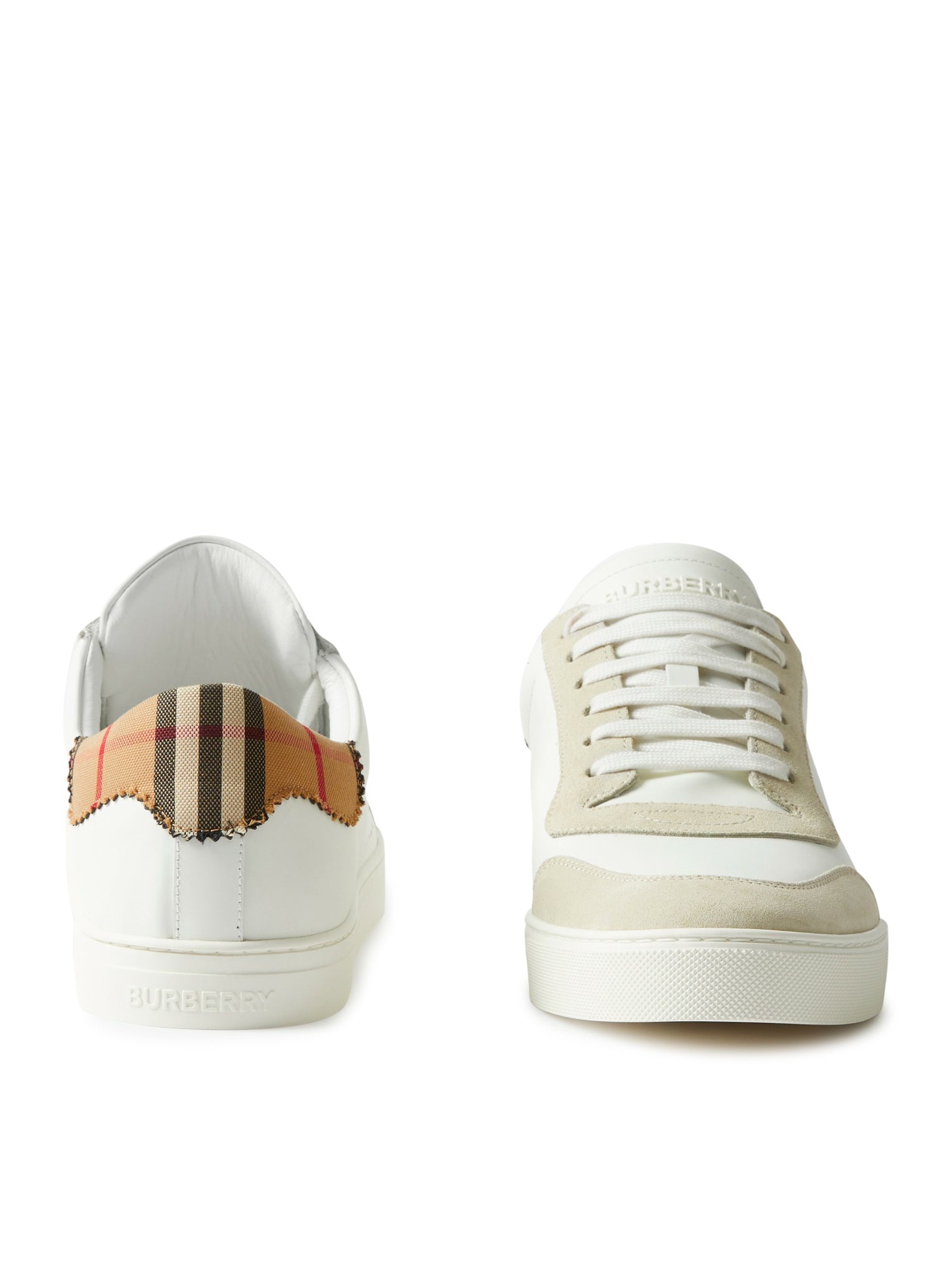 SNEAKER IN LEATHER, SUEDE AND COTTON WITH TARTAN MOTIF - 6