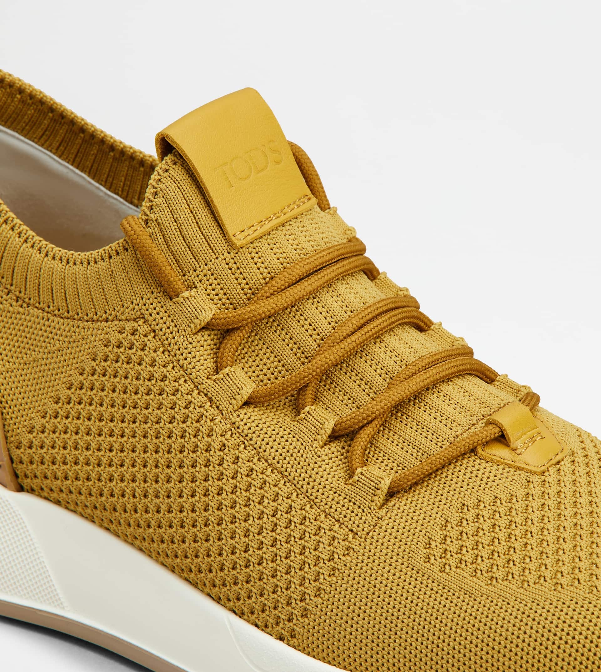 SOCK SNEAKERS IN TECHNICAL FABRIC AND LEATHER - YELLOW - 6