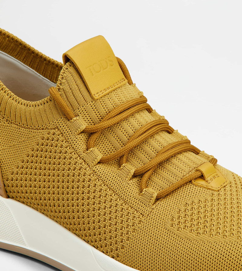 SOCK SNEAKERS IN TECHNICAL FABRIC AND LEATHER - YELLOW 6