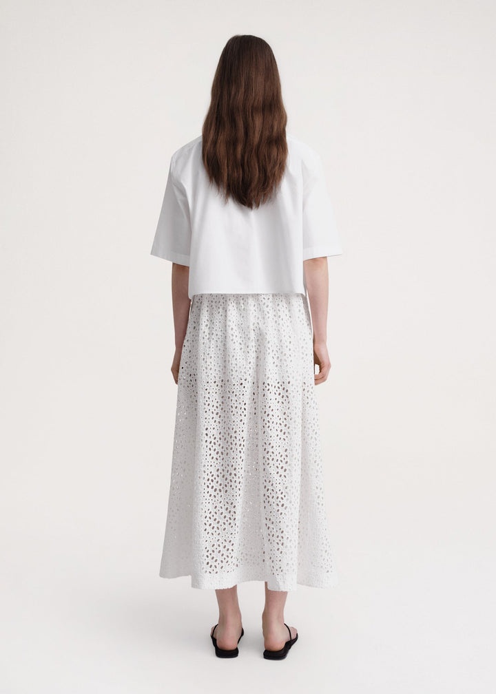 Broderie anglaise skirt white - 4