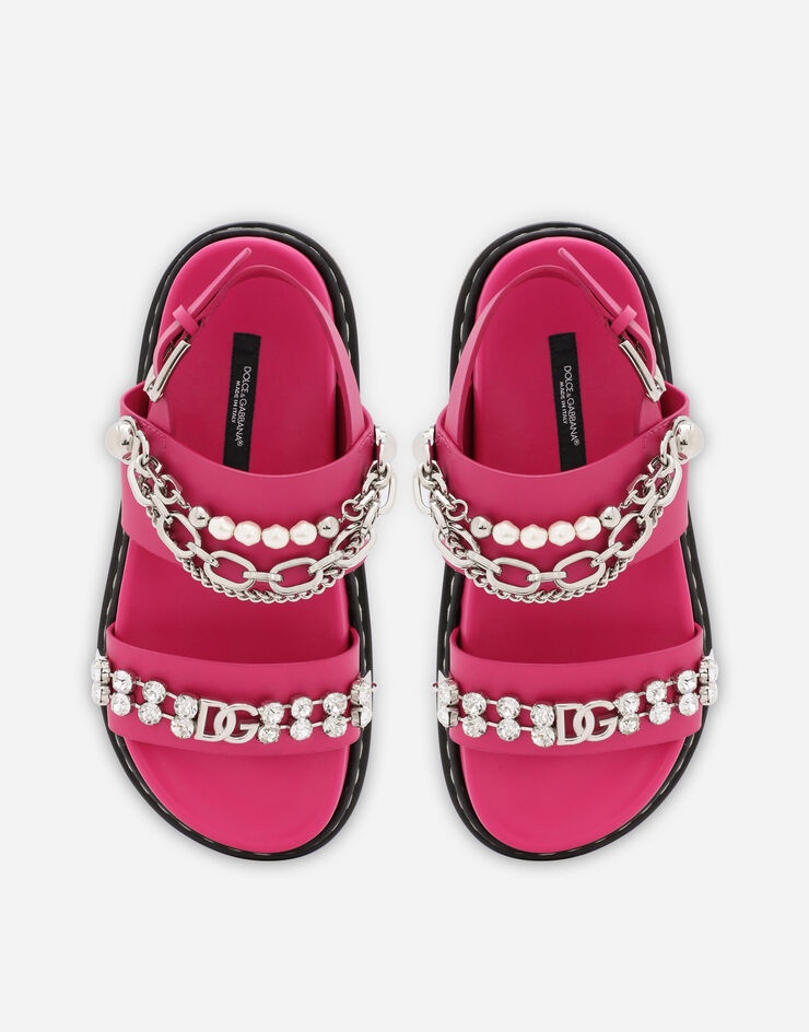 Calfskin sandals with embroidery - 4