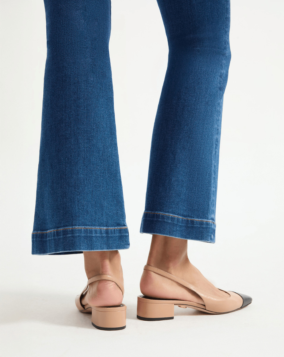 CECILE LEATHER CAP-TOE SLINGBACK - 7