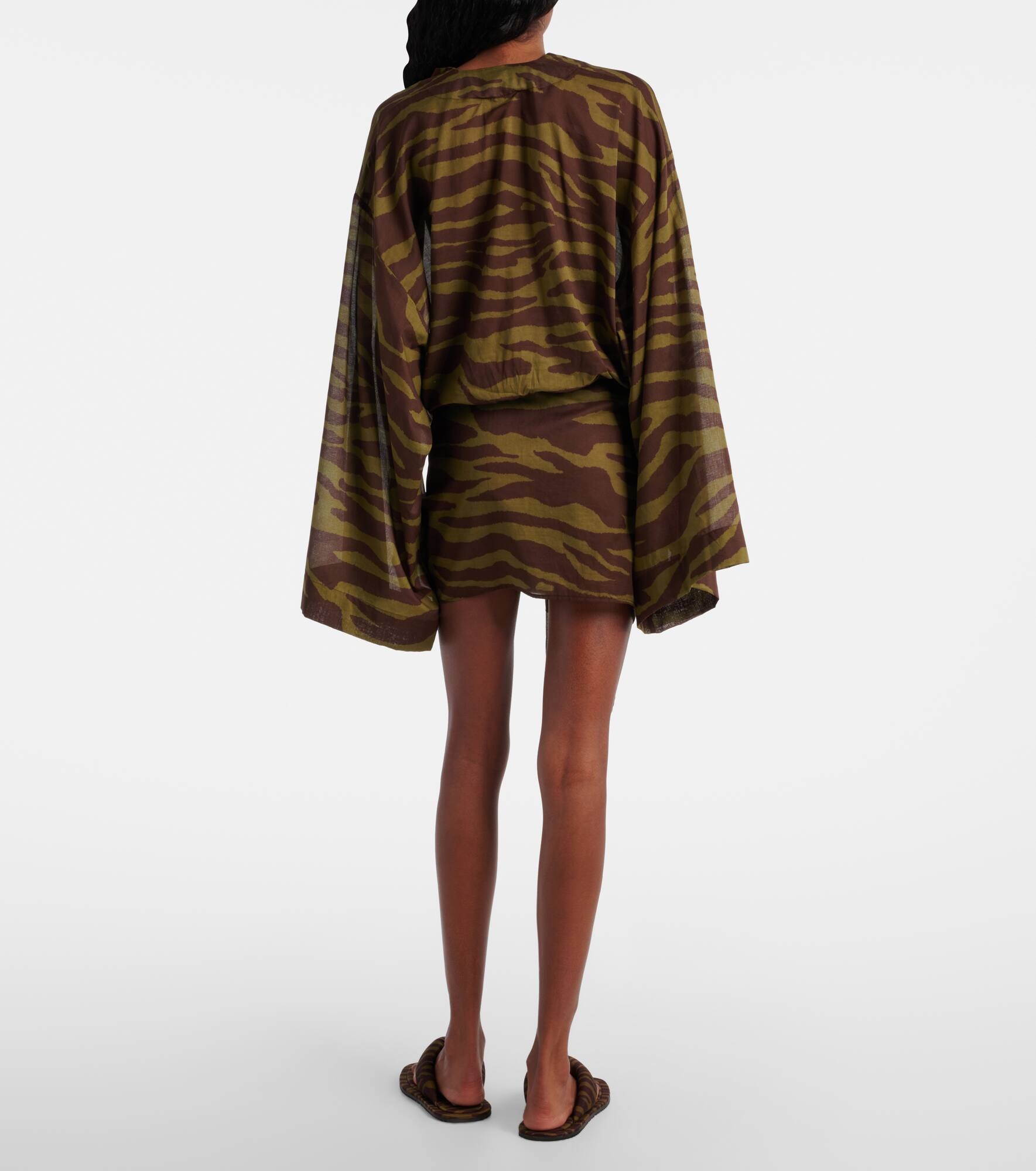 Zebra-print cotton muslin minidress - 3