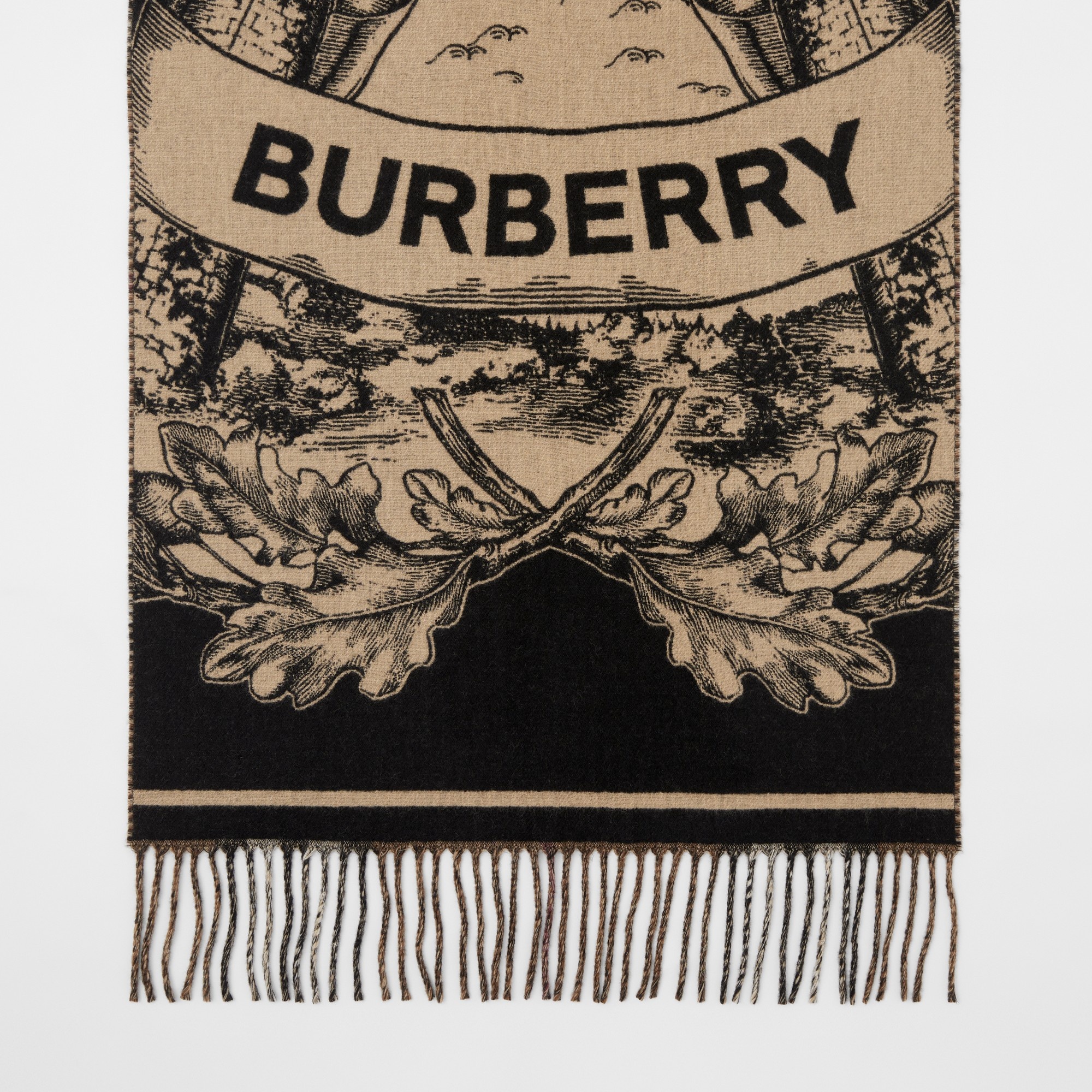 Reversible Check and EKD Cashmere Jacquard Scarf - 5