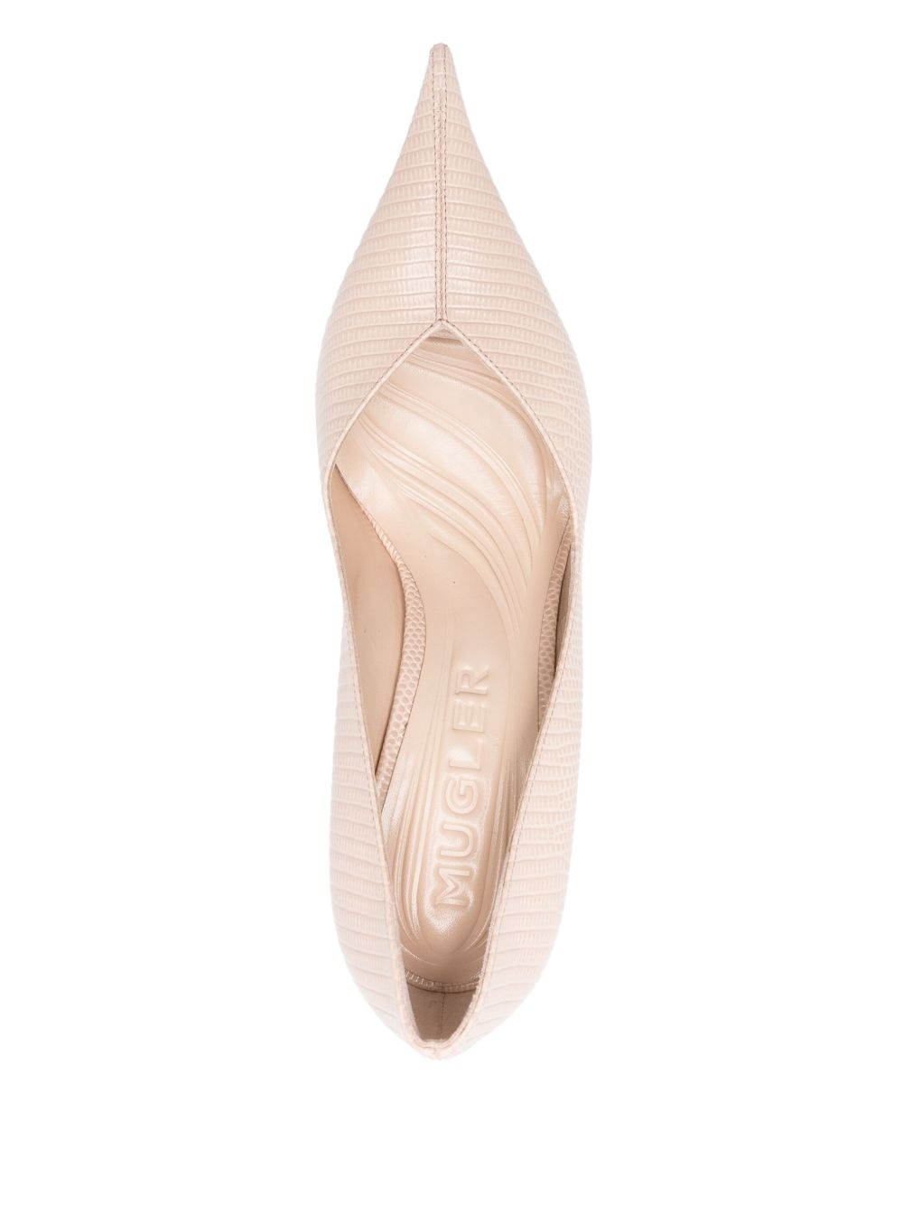 95mm fand-heel leather pumps - 4