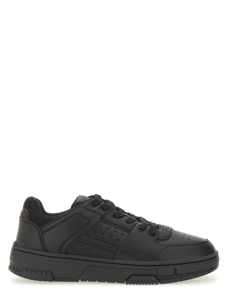 LEATHERETTE SNEAKER WITH MESH DETAILS - 1