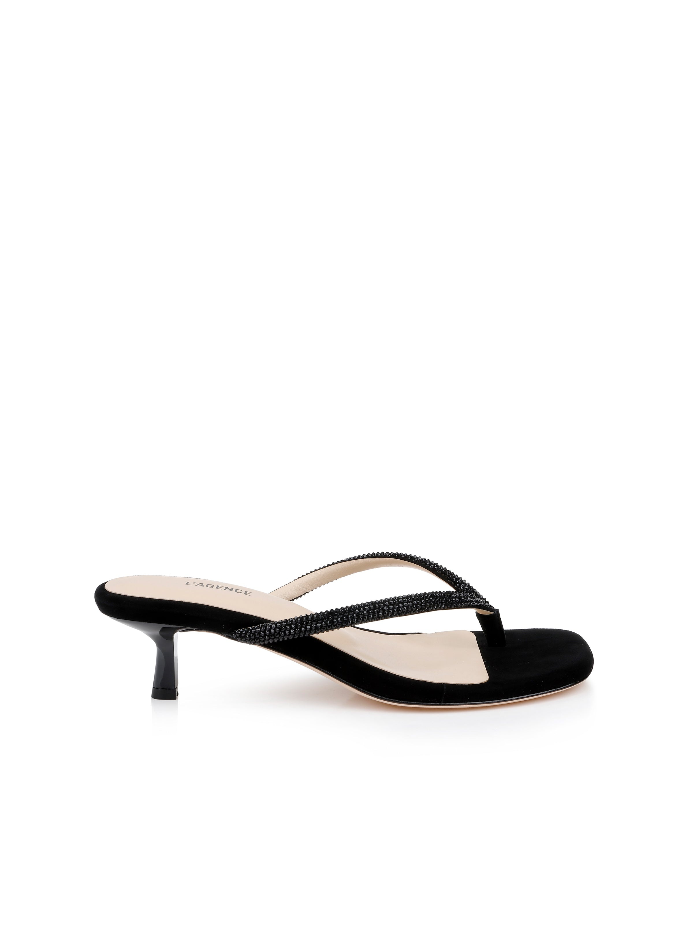 Hortense Crystal-Strap Kitten Heel - 4