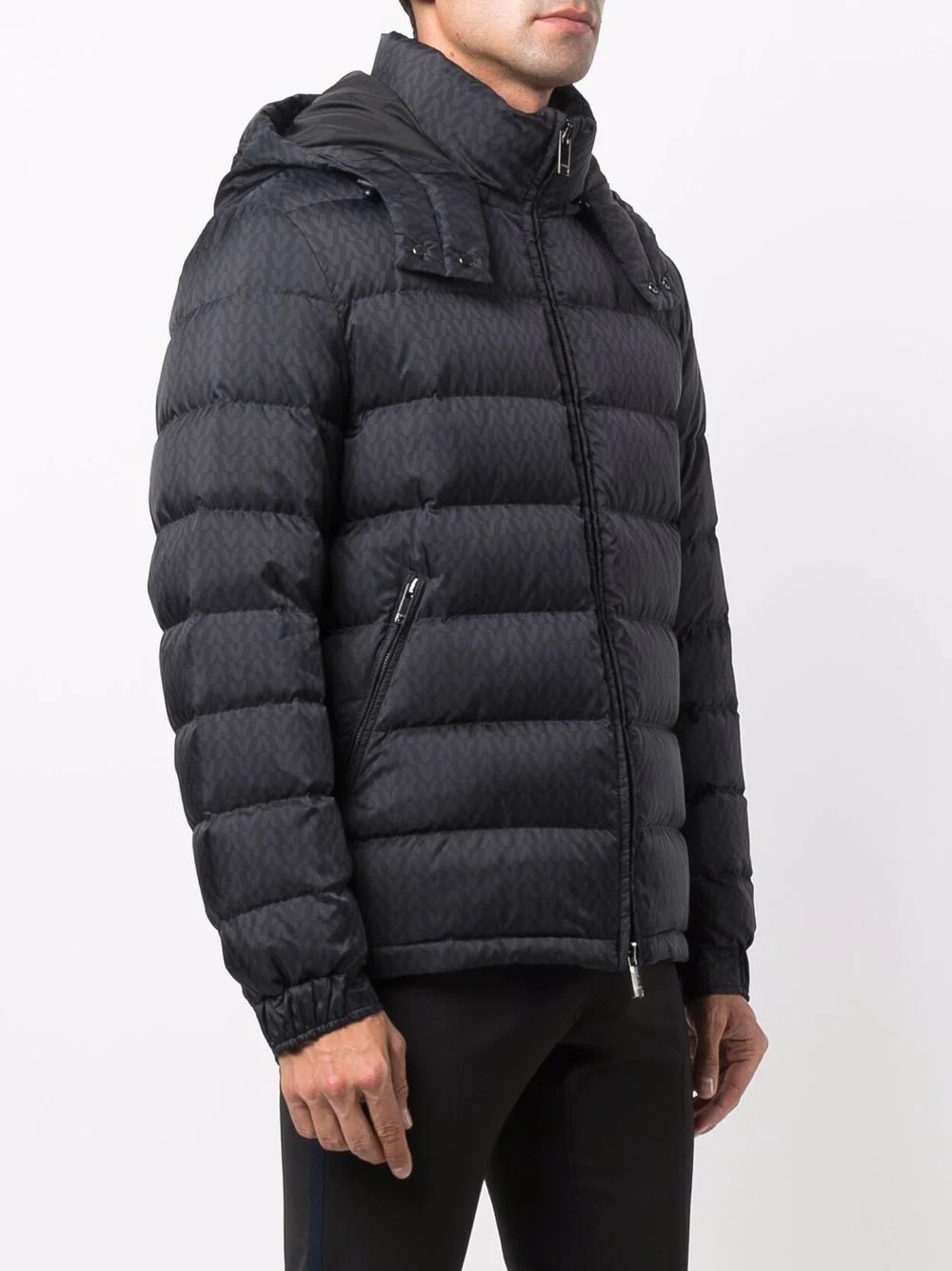 V-print puffer jacket - 3