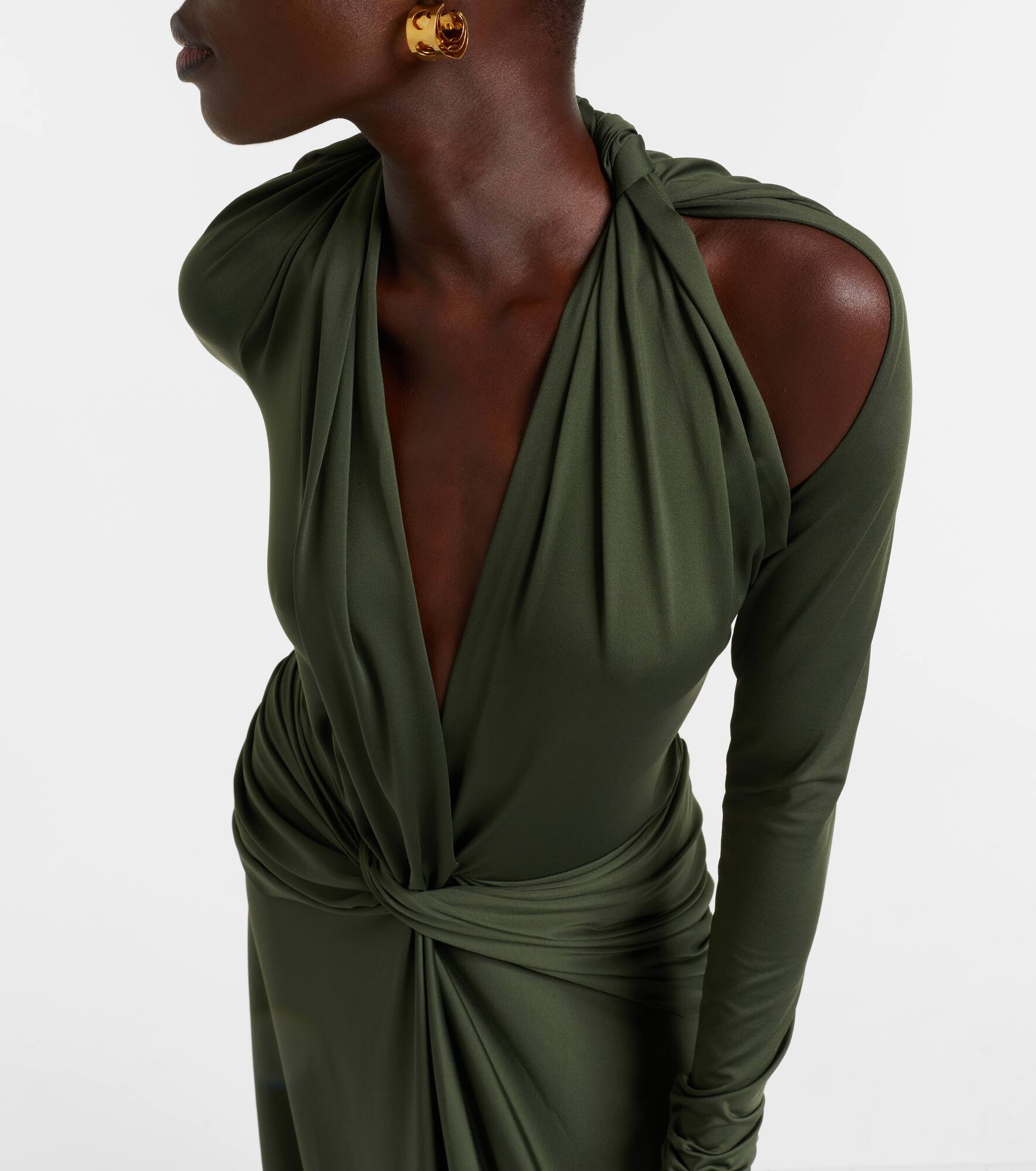 Gathered jersey gown - 4