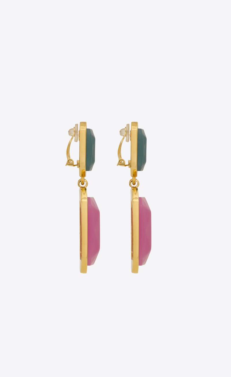 octagon earrings in metal and resin 3