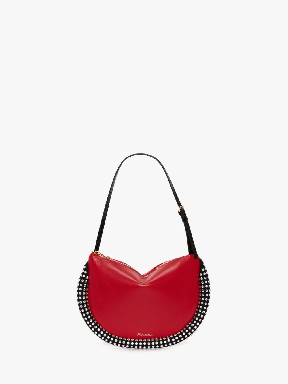 BUMPER-MOON LEATHER SHOULDER BAG WITH CRYSTAL - 6