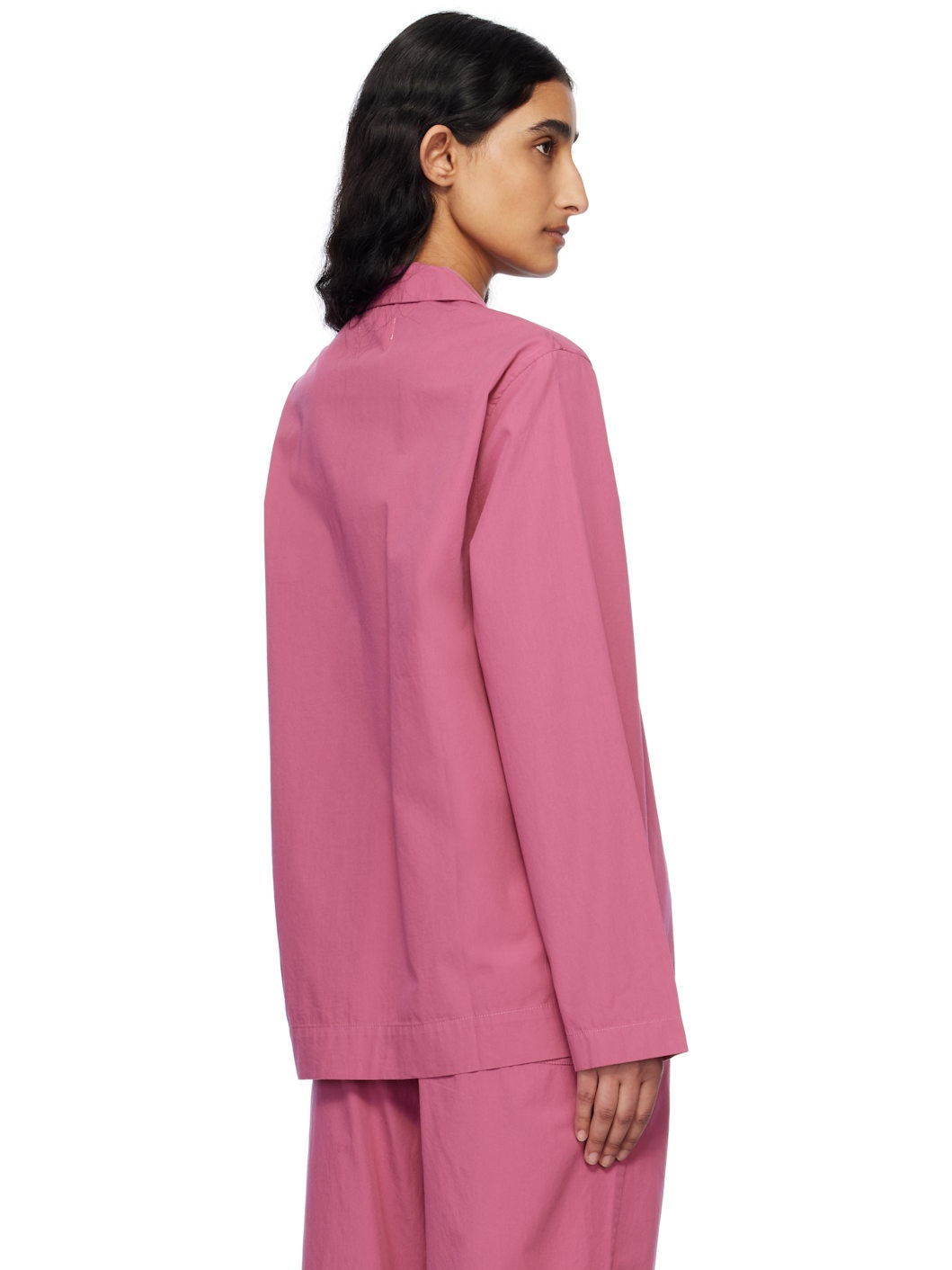 Pink Poplin Long-Sleeved Pyjama Shirt - 3